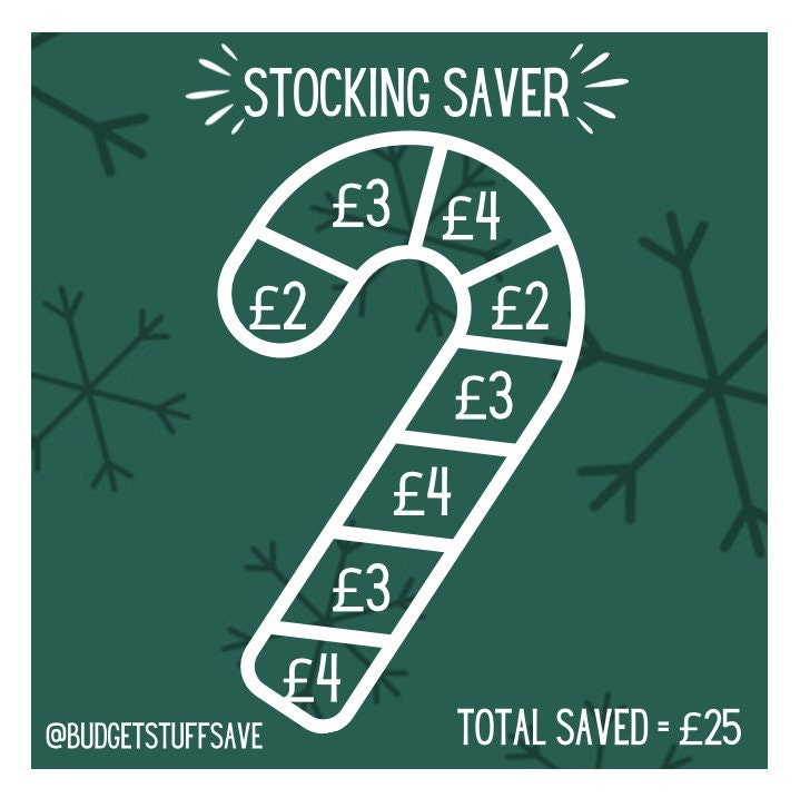 Christmas Stocking Saver Mini Tracker, Cash Stuffing, Budgeting Tool, Financial planning
