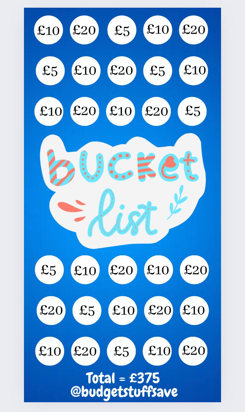 Bucket List Savings Tracker, Cash Stuffing, Budgeting