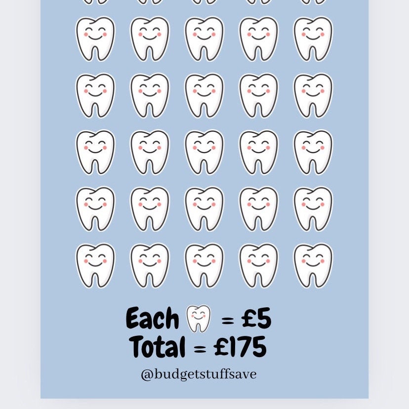 Dentist Savings Tracker, cash Stuffing, Budgeting, A6 binder, Save money,  Envelope method, Budget, Challenge