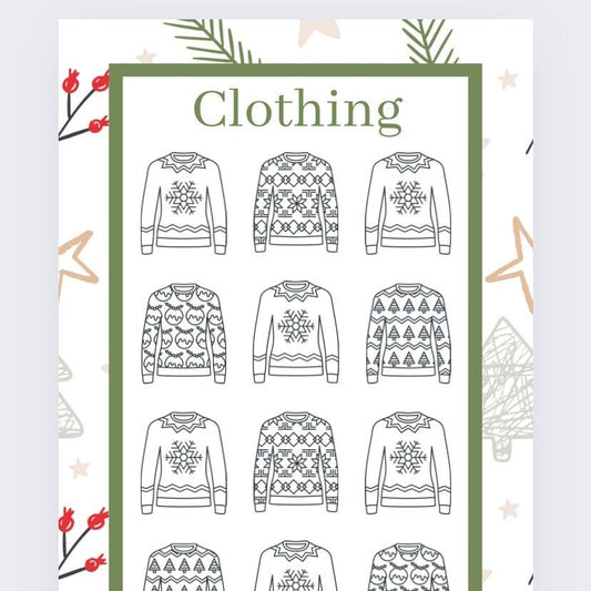 Christmas Clothing Savings Tracker, Cash Stuffing, Budgeting, Christmas Jumper Day