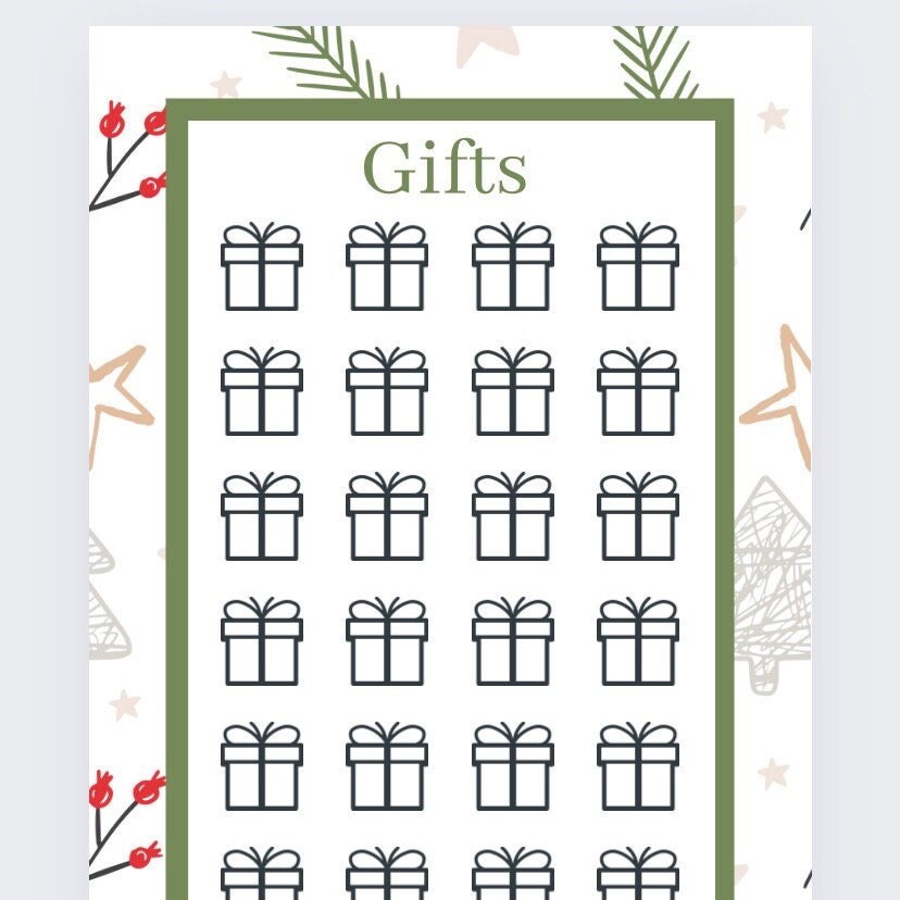 Christmas Gifts Savings Tracker, Cash Stuffing, Budgeting, presents