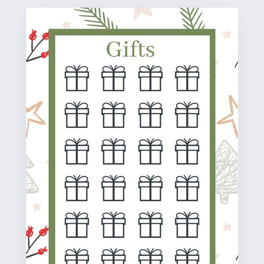 Christmas Gifts Savings Tracker, Cash Stuffing, Budgeting, presents