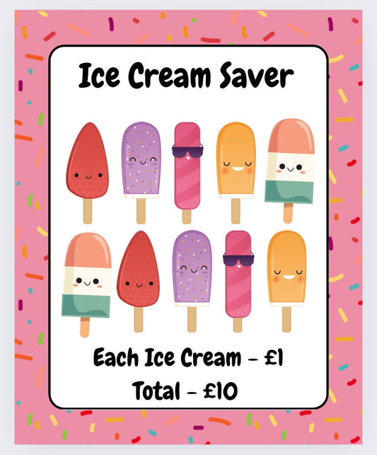 Mini Ice Cream Saver Tracker, Cash Stuffing, Budgeting, Budget Binder, Tracker, Save, Money, Challenge