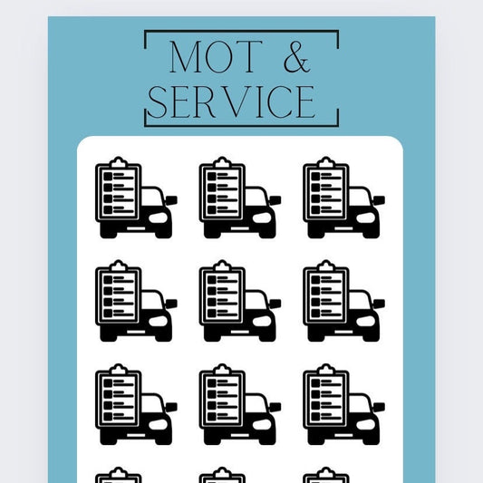 Blue Car MOT & SERVICE savings tracker, budgeting, Cash stuffing
