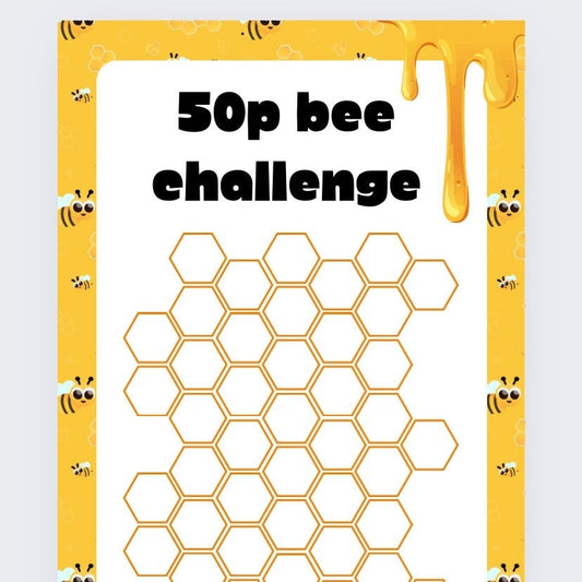 50p Beehive Savings Tracker and wallet, cash Stuffing, Budgeting, A6 binder, Save money,  Envelope method, Budget, Challenge