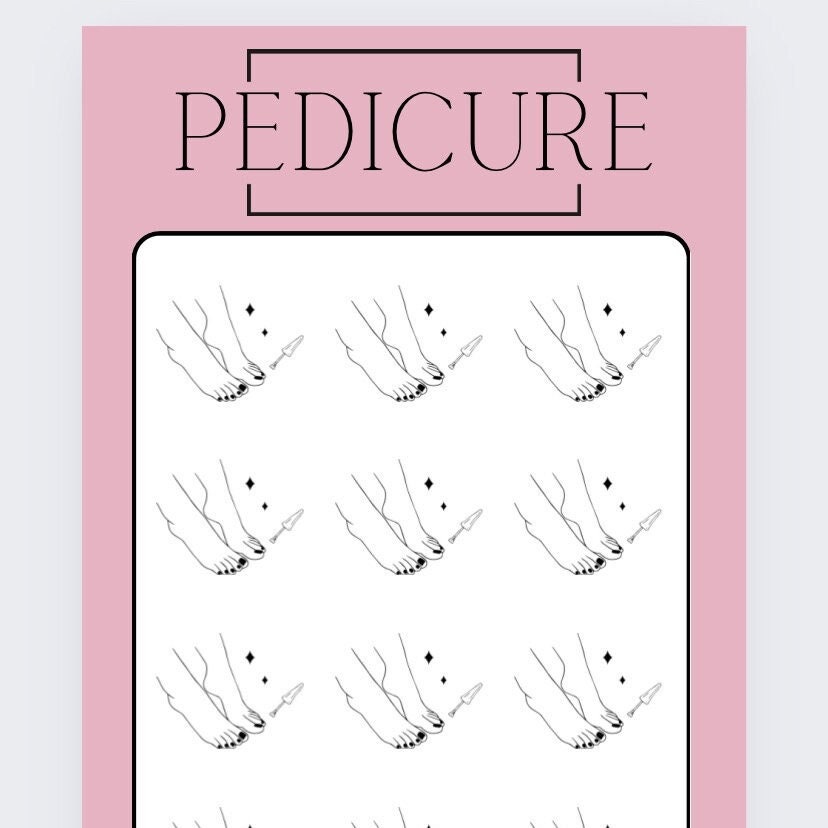 Pedicure Savings Tracker and vellum wallet, Cash Stuffing, Budgeting