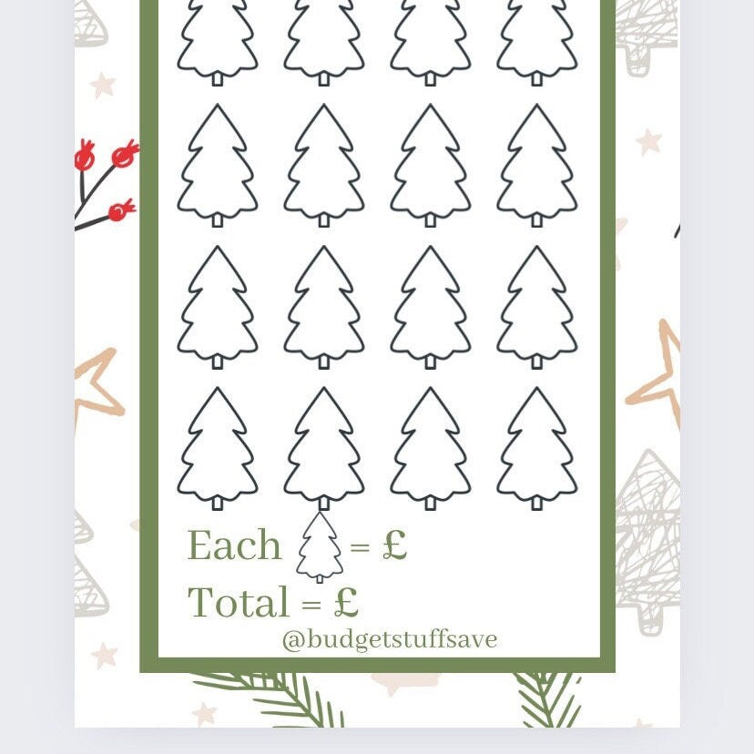 Christmas Outings Savings Tracker, Cash Stuffing, Budgeting, Days Out, Market, Fayre, Santa