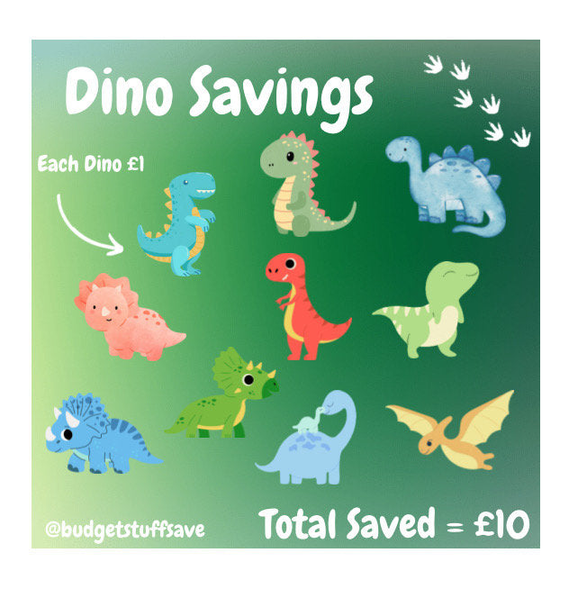 Dinosaur Saver Mini Tracker, Cash Stuffing, Budgeting Tool, Financial planning