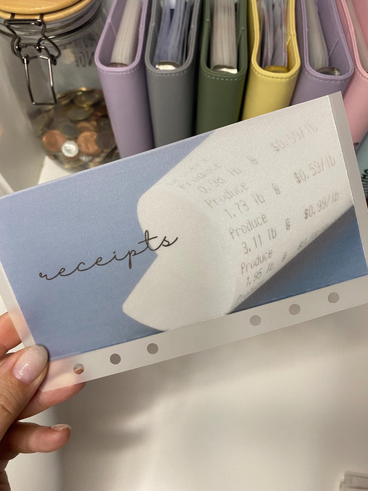 A6 Reciepts Vellum Wallet for Cash Stuffing, Budgeting, Wallets, Save, Cash, Organise