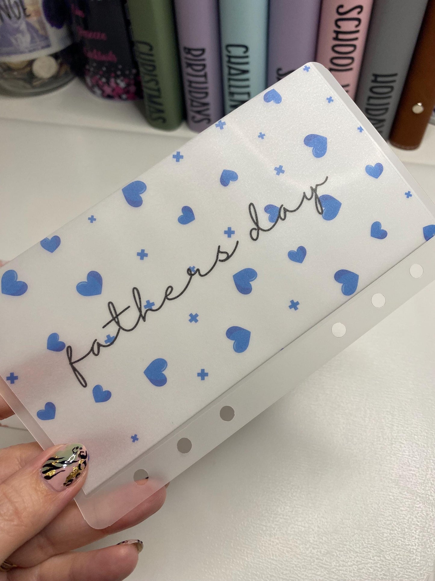 Father’s Day (Hearts design) vellum wallet, cash Stuffing, Budgeting, A6 binder, Save money,  Envelope method, Budget, Challenge