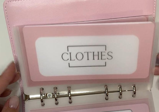 Clothes Savings Tracker and vellum wallet, Cash Stuffing, Budgeting