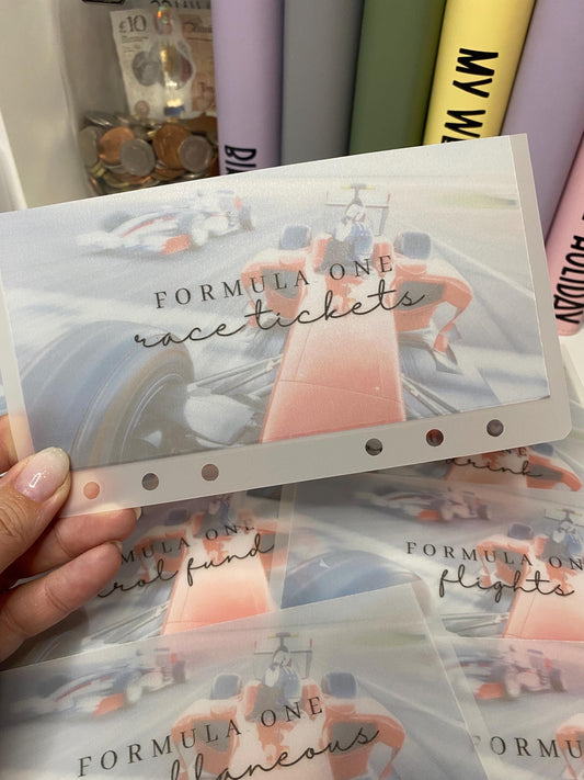 A6 Formula One Vellum Wallets for Cash Stuffing, Budgeting, Wallets, Save, Cash, Organise