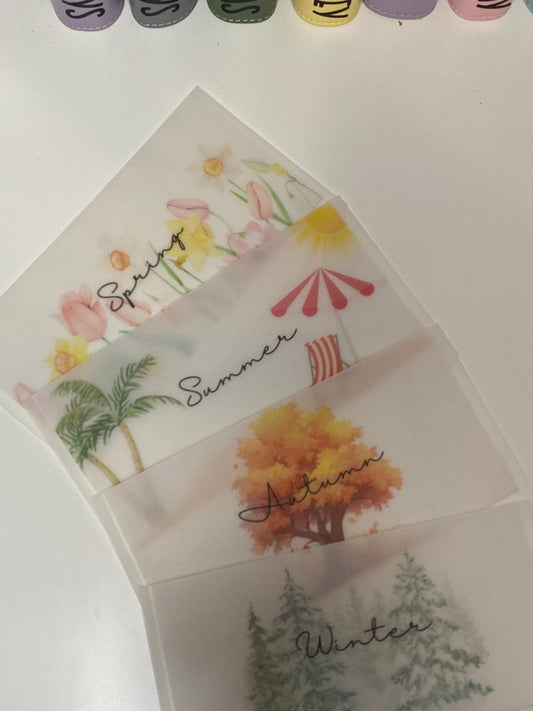 4 Seasons Savings Trackers and wallets, cash Stuffing, Budgeting, A6 binder, Save money,  Envelope method, Budget, Challenge
