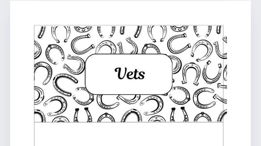 A6 Horse themed Vets Vellum Wallet for Cash Stuffing, Budgeting, Wallets, Save, Cash, Organise