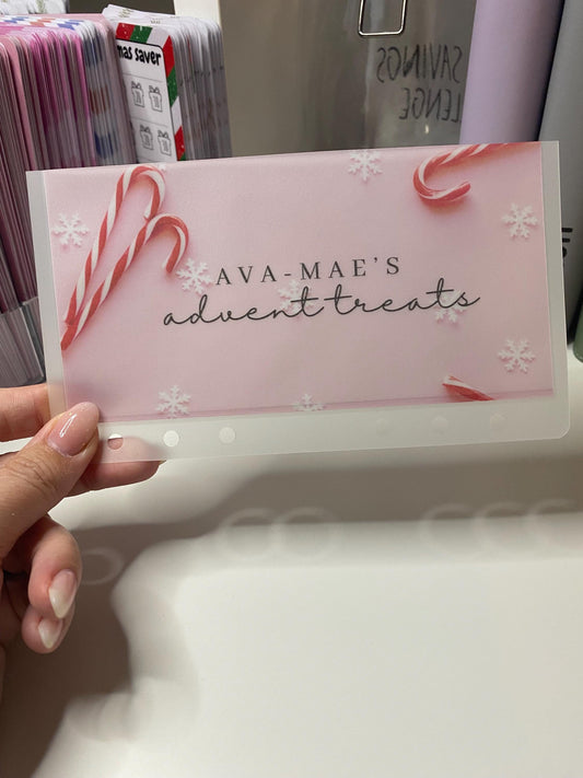 Pink Candy Cane Christmas  Vellum Wallets for Cash Stuffing, Budgeting, Wallets, Save, Cash, Organise
