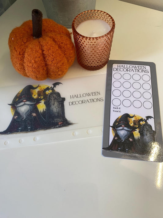Halloween Decorations Vellum Wallet and tracker for Cash Stuffing, Budgeting, Wallets, Save, Cash, Organise