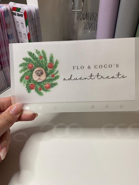 Dog nose through Wreath design Vellum Wallets for Cash Stuffing, Budgeting, Wallets, Save, Cash, Organise