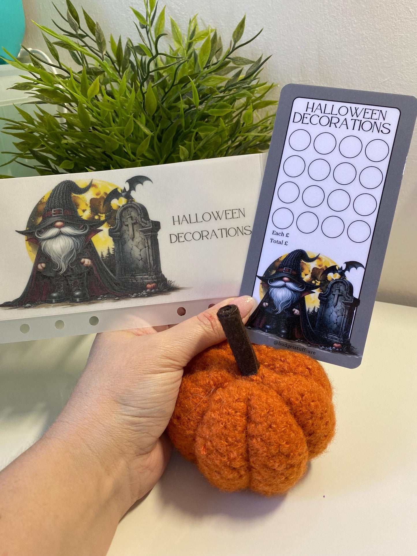 Halloween Decorations Vellum Wallet and tracker for Cash Stuffing, Budgeting, Wallets, Save, Cash, Organise