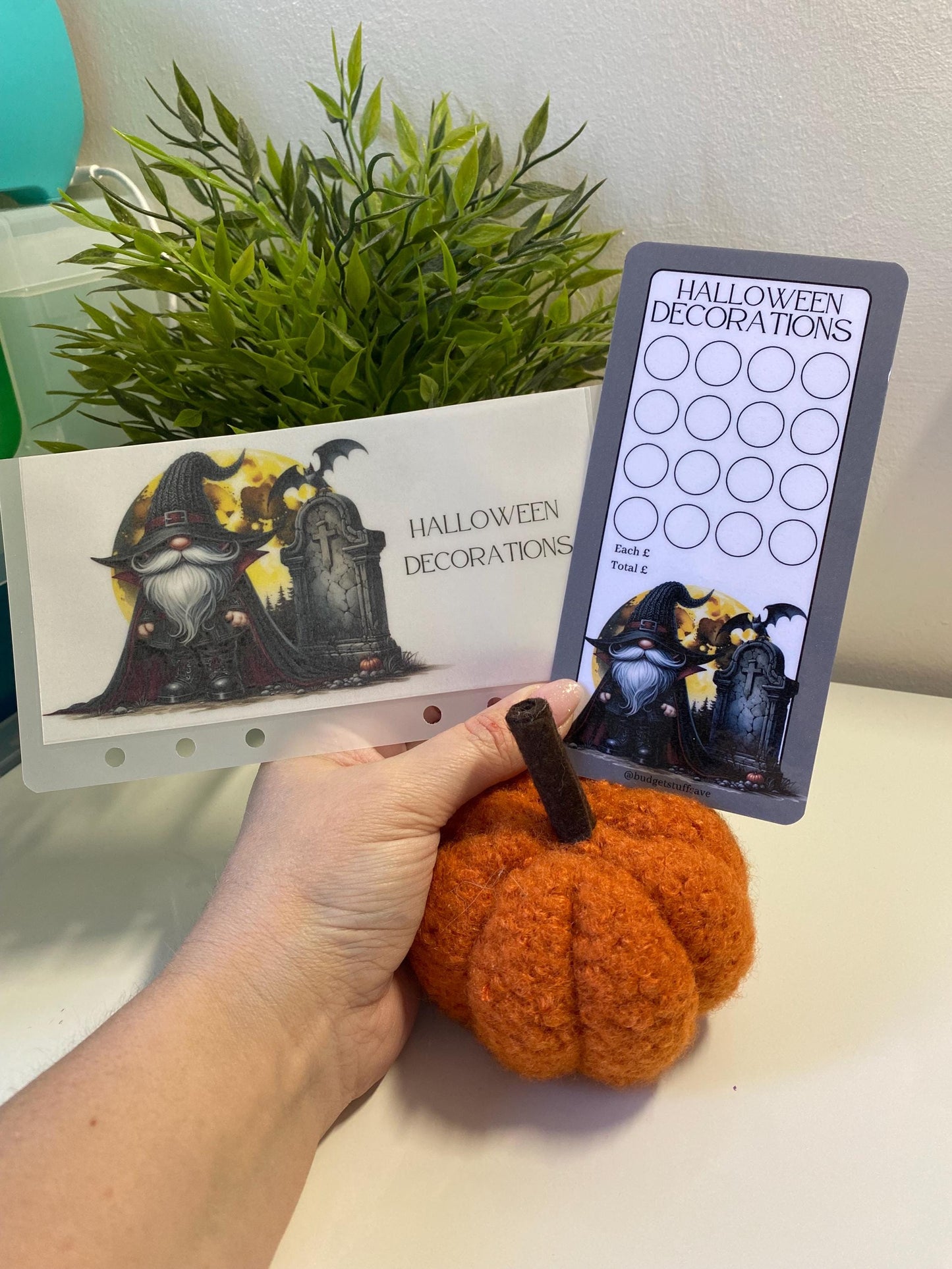 Halloween Decorations Vellum Wallet and tracker for Cash Stuffing, Budgeting, Wallets, Save, Cash, Organise