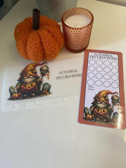 Autumnal Decorations Vellum Wallet and tracker for Cash Stuffing, Budgeting, Wallets, Save, Cash, Organise