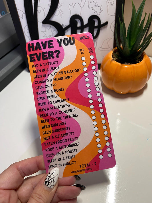 Have you Ever? Vol. 1 Savings Tracker and wallet, cash Stuffing, Budgeting, A6 binder, Save money,  Envelope method, Budget, Challenge