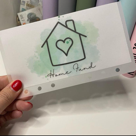Home fund Savings Tracker and wallet, cash Stuffing, Budgeting, A6 binder, Save money,  Envelope method, Budget, Challenge