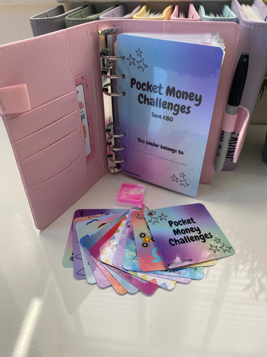 Kids Pocket Money Challege Binder Bundle, Cash Stuffing, Budgeting, Choice of Colours, Money, Organise, Save, Budget, Storage