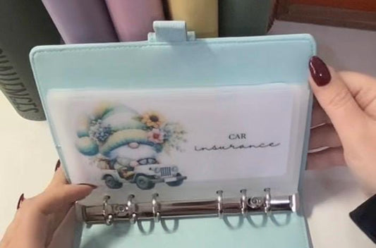 Car Gonk Binder with Trackers and wallets, cash Stuffing, Budgeting, A6 binder, Save money,  Envelope method, Budget, Challenge
