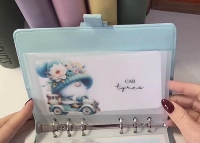 Car Gonk Binder with Trackers and wallets, cash Stuffing, Budgeting, A6 binder, Save money,  Envelope method, Budget, Challenge