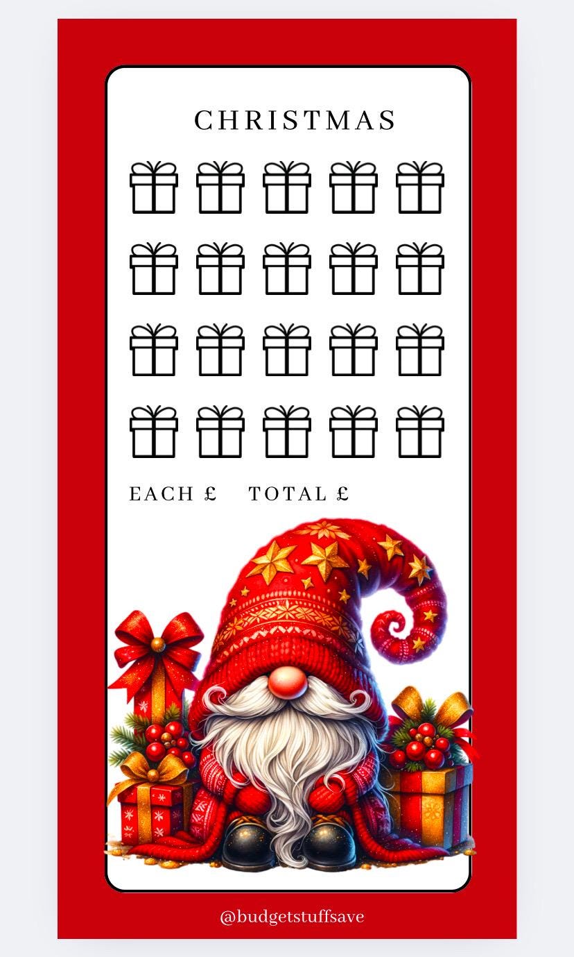 A6 Personalised Red Gonk trackers and Vellum Wallets for Cash Stuffing, Budgeting, Wallets, Save, Cash, Organise