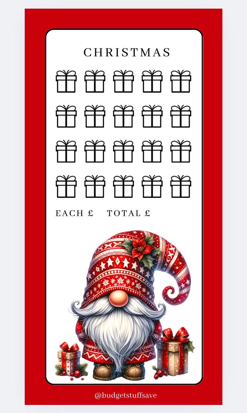 A6 Personalised Red Gonk trackers and Vellum Wallets for Cash Stuffing, Budgeting, Wallets, Save, Cash, Organise