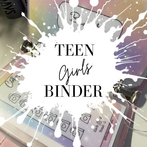 Girls Teen Binder, Cash Stuffing, Budget Binder Trackers, Save Money, Cash Envelopes, Budgeting
