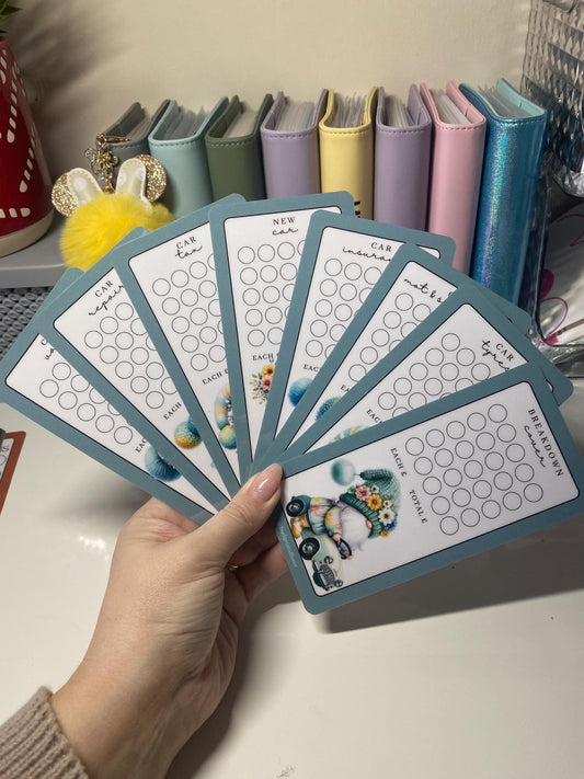 Car Gonk Design Savings Tracker and wallet, cash Stuffing, Budgeting, A6 binder, Save money,  Envelope method, Budget, Challenge
