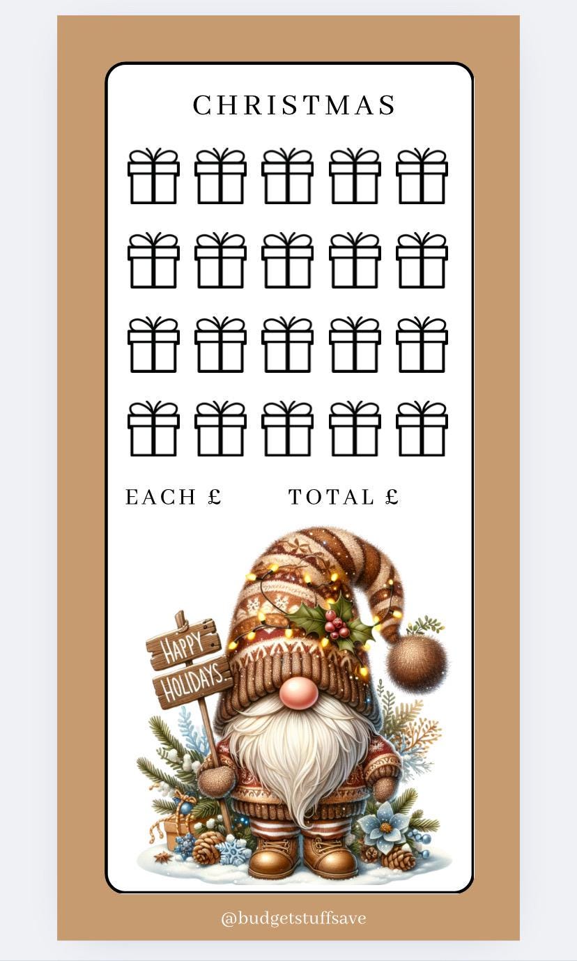 A6 Personalised Brown/Gold Gonk trackers and Vellum Wallets for Cash Stuffing, Budgeting, Wallets, Save, Cash, Organise