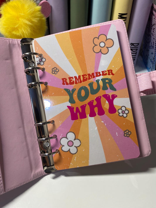 Remember your why A6 Binder Dashboard, Cash Stuffing, Budgeting, Save Money, Budget, Monthly, Weekly, Savings, Reset