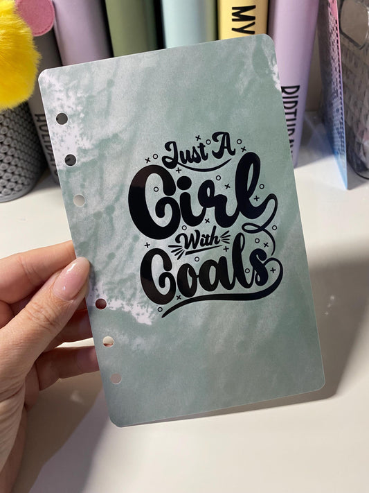 Just a girl with goals A6 Binder Dashboard, Cash Stuffing, Budgeting, Save Money, Budget, Monthly, Weekly, Savings, Reset