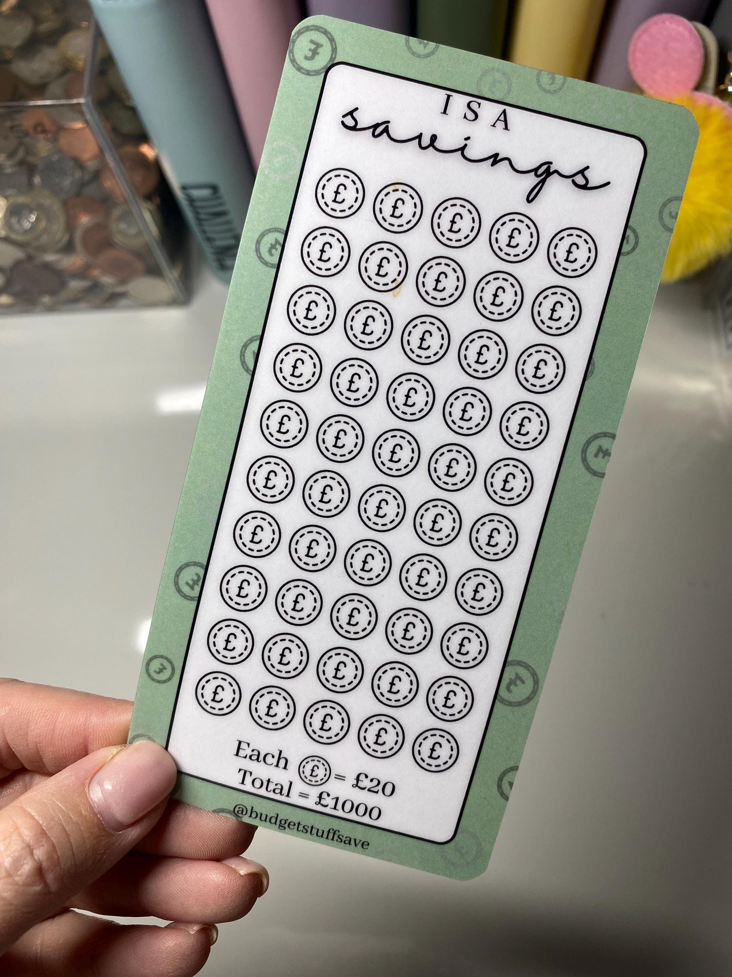 ISA Savings Tracker and vellum wallet, cash Stuffing, Budgeting
