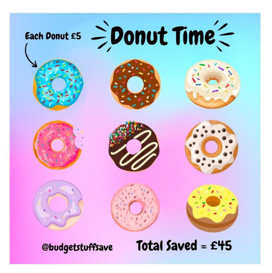 Donut Time Mini Challenge, Cash Stuffing, Pocket Money, Budgeting, Budget Binder