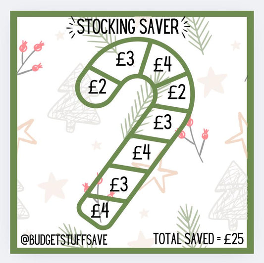 White Mini Stocking Tracker, Cash Stuffing, Budgeting, Budget Binder, Tracker, Save, Money, Challenge