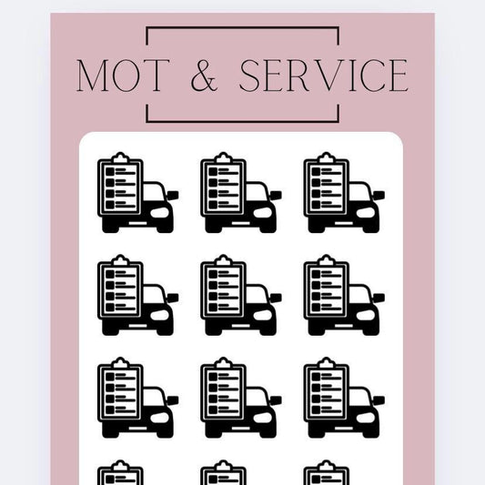 Pink Car MOT & SERVICE savings tracker, budgeting, Cash stuffing