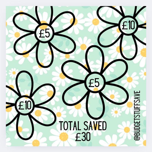 Flower Saver Mini Tracker, Cash Stuffing, Budgeting, Budget Binder, Tracker, Save, Money, Challenge