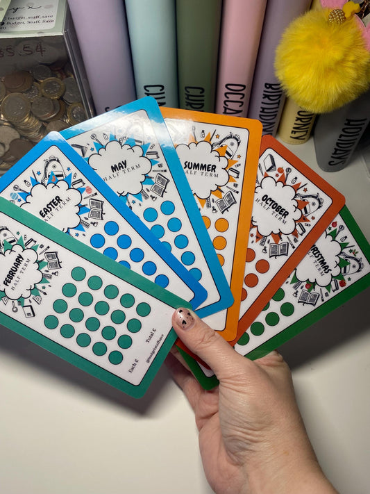 Teen School Holidays Savings Tracker Bundle, Cash Stuffing, Budgeting, Incremental savings, Financial planning, Milestone tracker