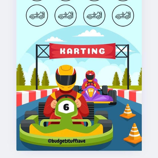 Go Karting Challenge Savings Tracker and wallet, cash Stuffing, Budgeting, A6 binder, Save money,  Envelope method, Budget, Challenge