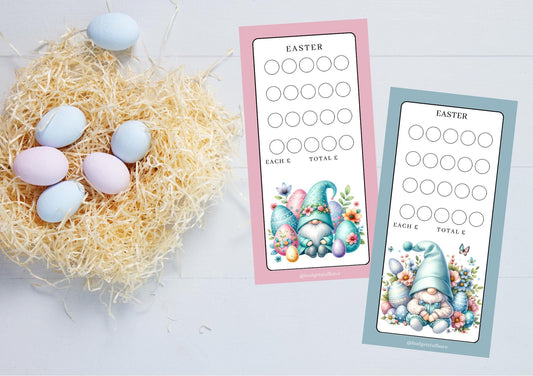A6 Personalised Easter Gonk trackers and Vellum Wallets for Cash Stuffing, Budgeting, Wallets, Save, Cash, Organise