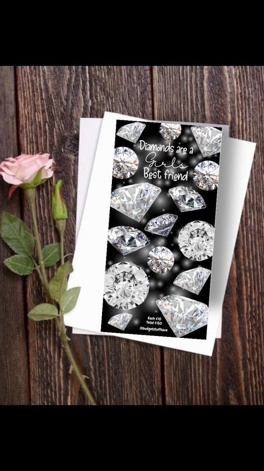 Diamonds are a girls best friend Savings Tracker and wallet, cash Stuffing, Budgeting, A6 binder, Save money,  Envelope method