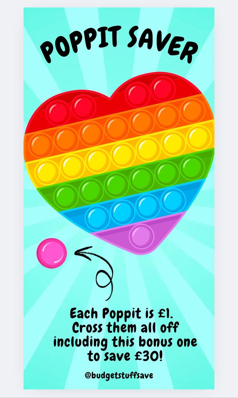 Poppit Challenge Savings Tracker and wallet, cash Stuffing, Budgeting, A6 binder, Save money,  Envelope method, Budget, Challenge, Kids