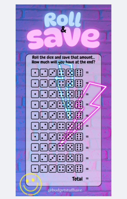 Kids Neon Roll n Save Challenge Savings Tracker and wallet, cash Stuffing, Budgeting, A6 binder, Save money,  Envelope method, Budget