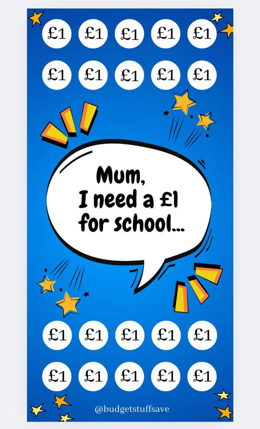 Mum I need a pound school savings tracker, Cash stuffing, Budgeting, Save, Money-saver, Tracker, Planner