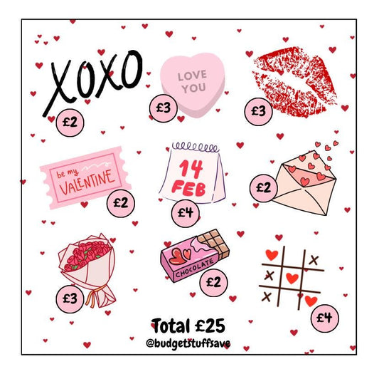 Valentines Mini Tracker, Cash Stuffing, Budgeting, Budget Binder, Tracker, Save, Money, Challenge