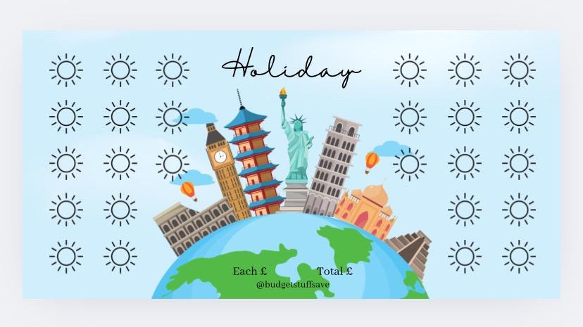 Holiday ‘Globe design’ A6 VELLUM Wallet and tracker, Cash Stuffing